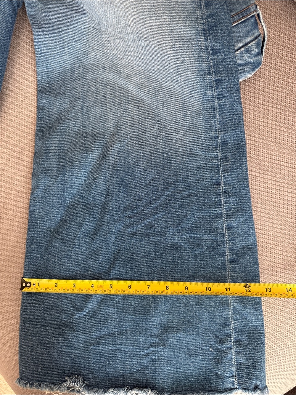 MOTHER Blue High-Rise Wide Leg Flare Jeans - Picture 13 of 14